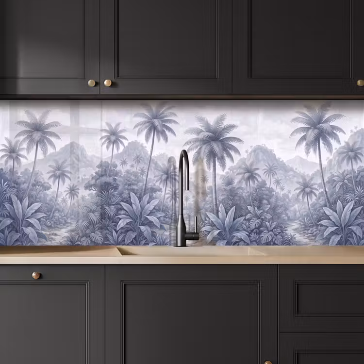 Natuur - Boom - Tropisch - Landschap - Blauw keuken achterwand 2 middel -sfeer1