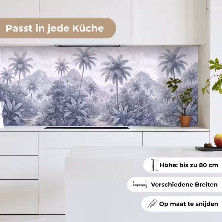 Natuur - Boom - Tropisch - Landschap - Blauw keuken achterwand 2 middel -sfeer4_DE