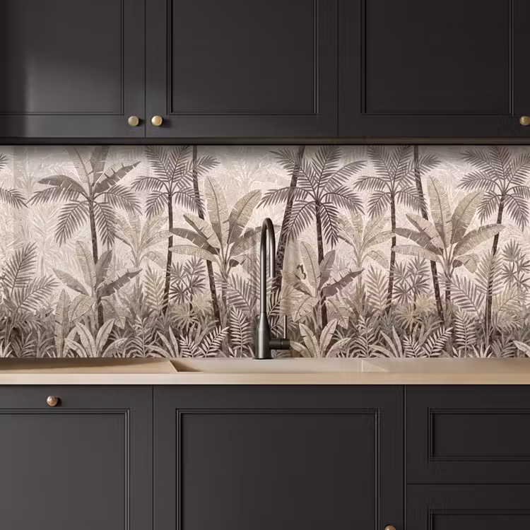 Natuur - Bladeren - Landschap - Mozaïek - Beige keuken achterwand 2 middel -sfeer1