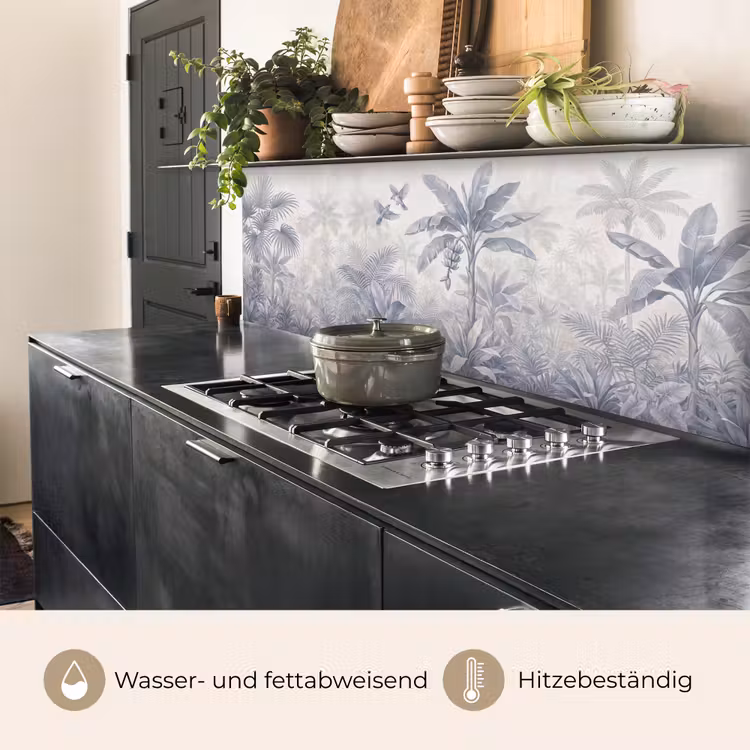 Natuur - Vogel - Jungle - Illustratie - Blauw keuken achterwand 2 middel -usp_DE