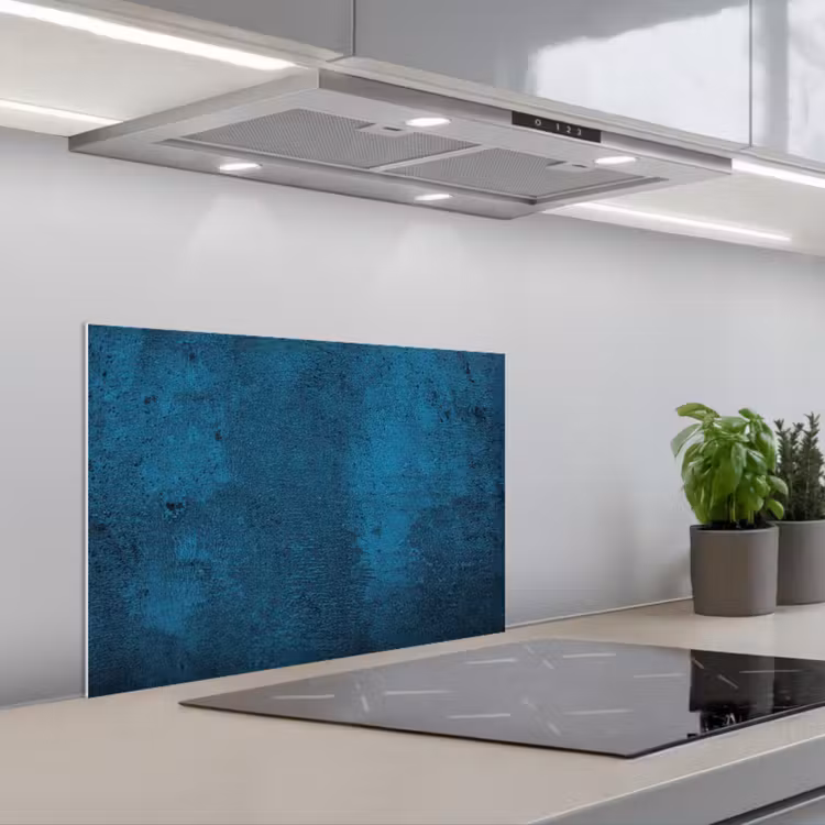 Natuursteen - Beton - Steen - Blauw keuken achterwand spatscherm klein -3d_schuin