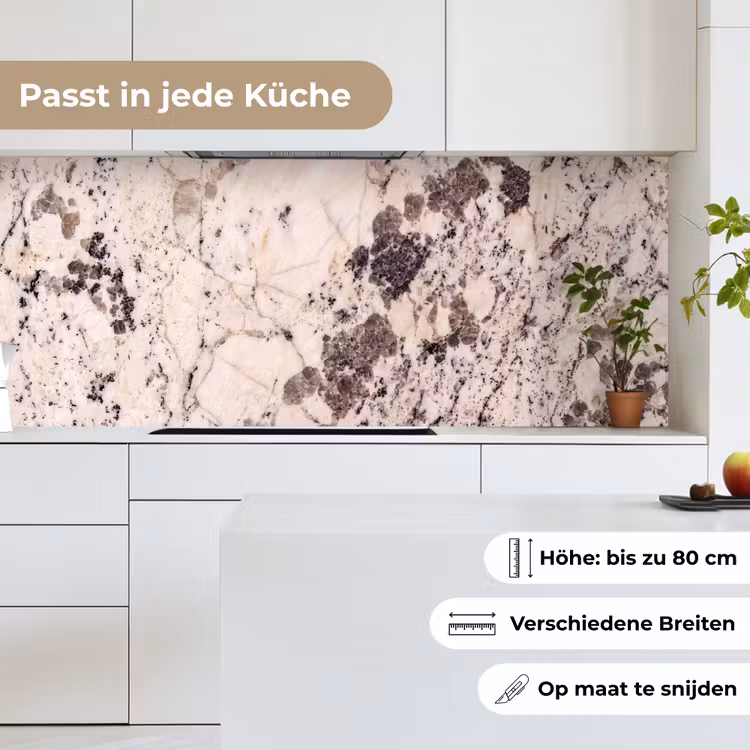 Natuursteen - Patroon - Abstract - Beige - Grijs keuken achterwand 2 middel -sfeer4_DE
