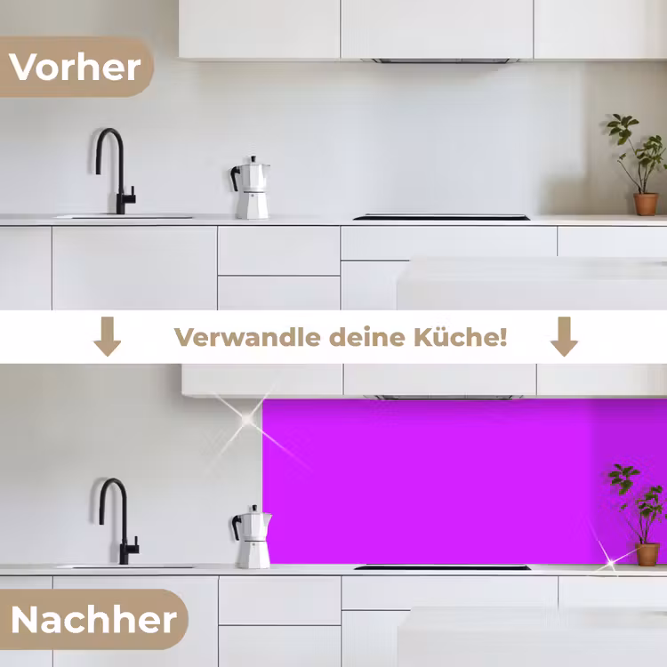 Neon - Orchid - Paars keuken achterwand 2 middel 871 -voor-na_DE