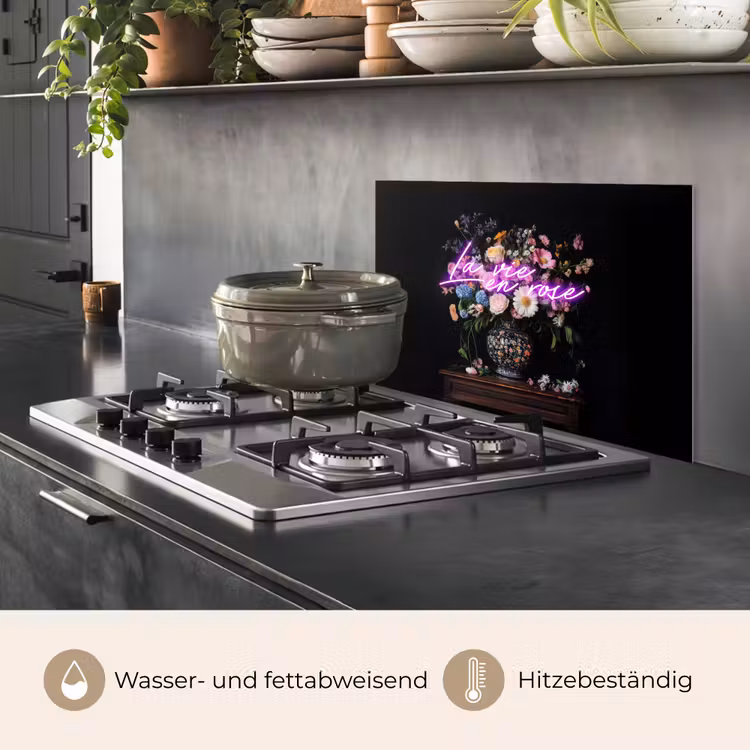 Neon - Vaas - Bloemen keuken achterwand spatscherm klein -usp_DE