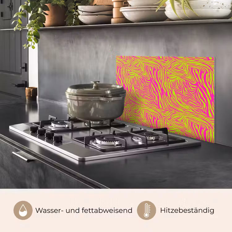 Neon - Zebra - Roze - Groen keuken achterwand spatscherm klein 900 -usp_DE