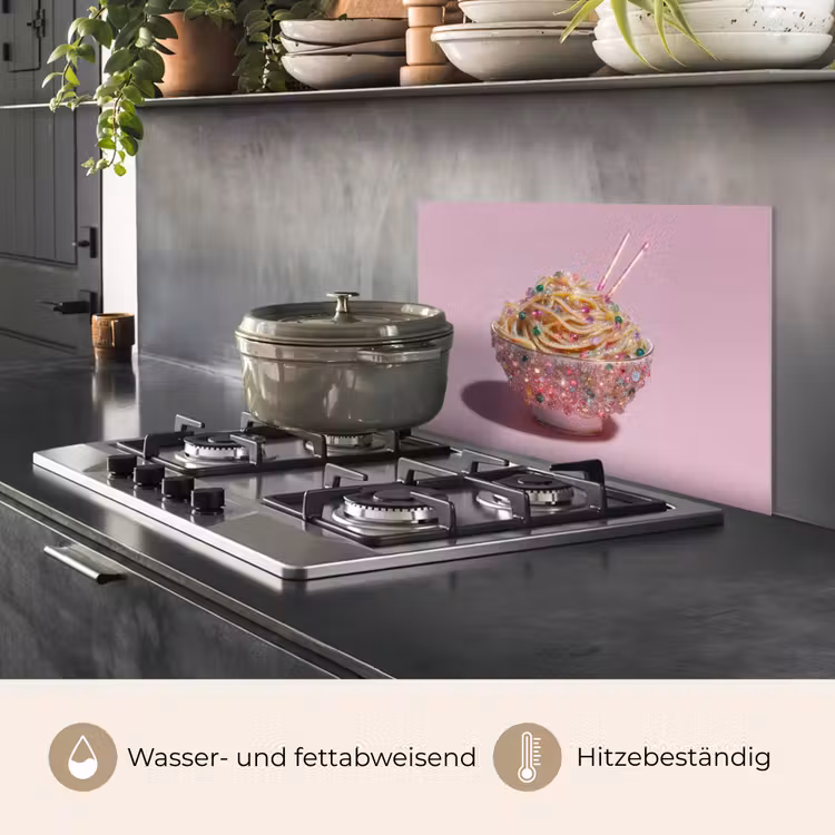 Noodles - Edelstenen - Stokjes - Roze keuken achterwand spatscherm klein -usp_DE