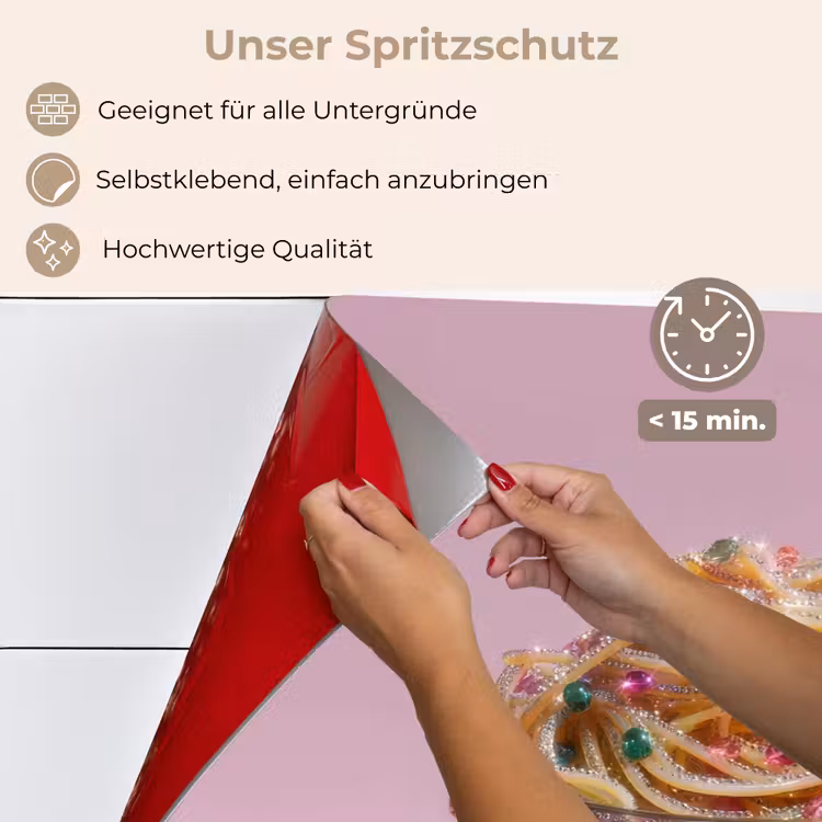 Noodles - Edelstenen - Stokjes - Roze keuken achterwand spatscherm klein -spatscherm_DE