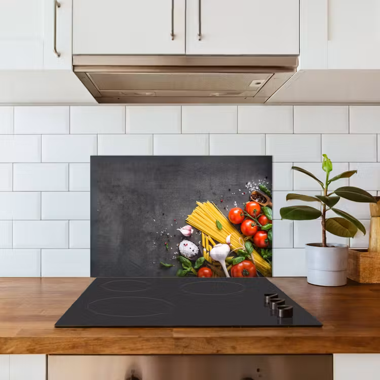 Pasta - Kruiden - Tomaat - Specerijen - Rustiek keuken achterwand spatscherm klein -sfeer2