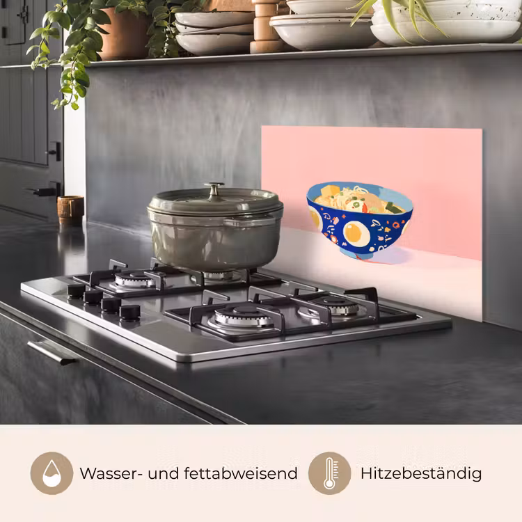 Noodles - Kom - Blauw - Illustratie keuken achterwand spatscherm klein -usp_DE