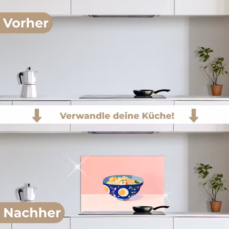Noodles - Kom - Blauw - Illustratie keuken achterwand spatscherm klein -voor_na_DE