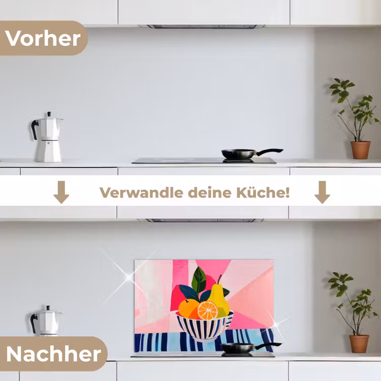 Fruit - Abstracte achtergrond - Roze keuken achterwand spatscherm klein -voor_na_DE