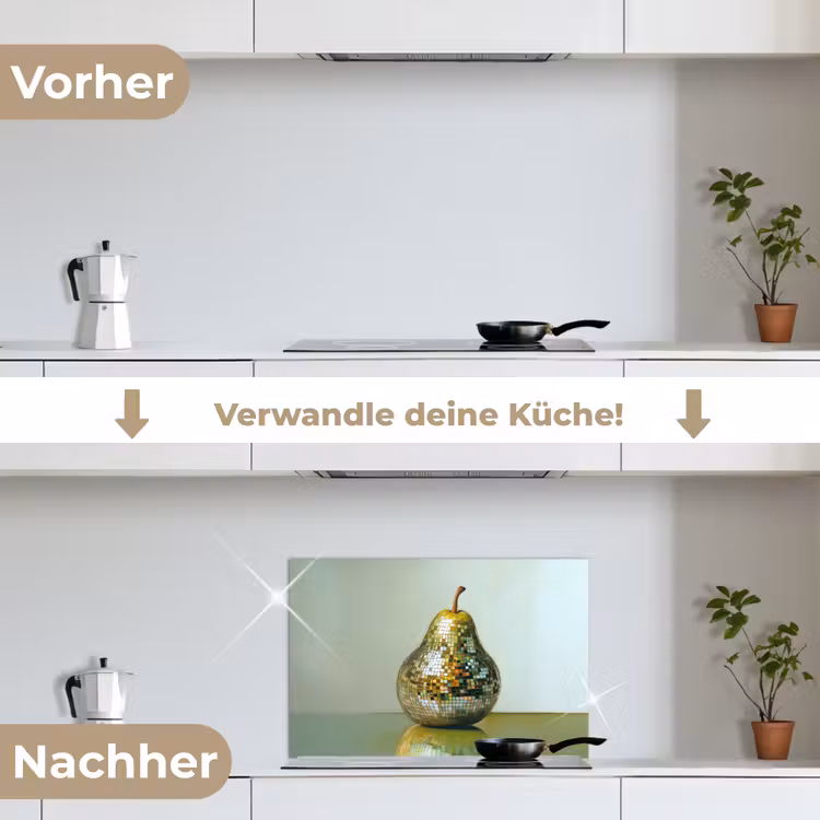 Fruit - Disco - Art - Glitter keuken achterwand spatscherm klein -voor_na_DE
