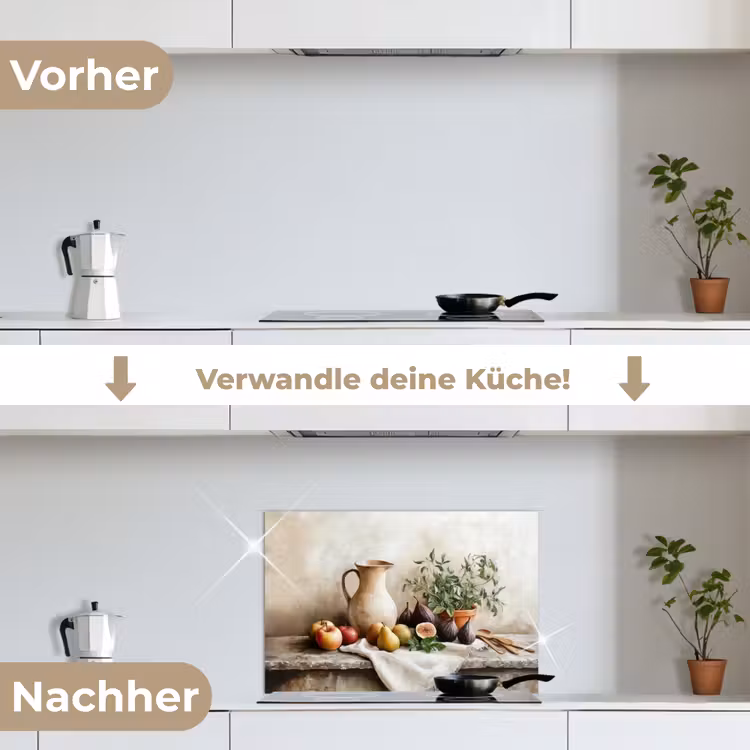 Fruit - Kruiden - Landelijk keuken achterwand spatscherm klein -voor_na_DE