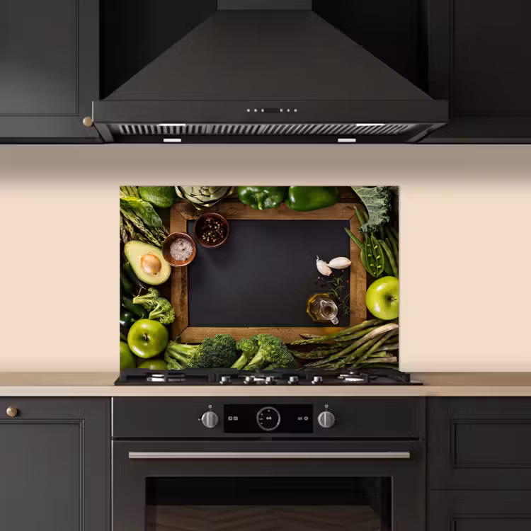 Fruit - Krijtbord - Groente keuken achterwand spatscherm klein -sfeer1