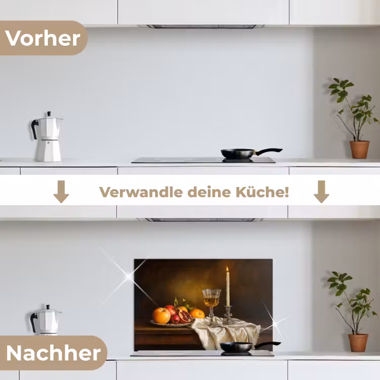 Fruit - Stilleven - Wijn - Kaars keuken achterwand spatscherm klein -voor_na_DE