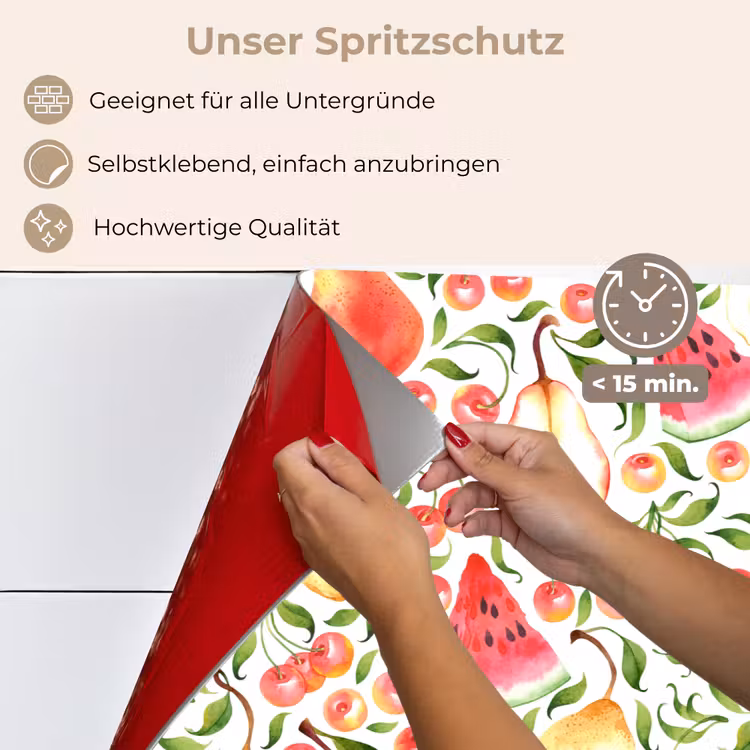 Fruit - Watermeloen - Kersen - Peer keuken achterwand spatscherm klein 900 -spatscherm_DE