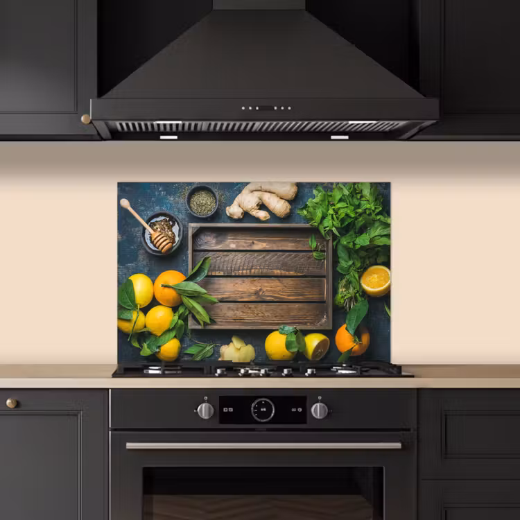Fruitkist - Citroen - Fruit keuken achterwand spatscherm klein -sfeer1