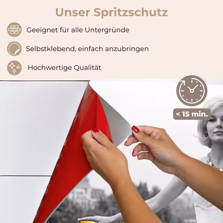 Sinaasappel - Eiffeltoren - Vrouw keuken achterwand spatscherm klein -spatscherm_DE