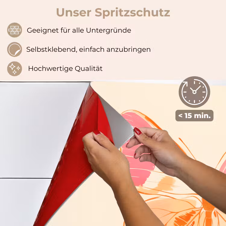 Oranje - Vlinder - Minimalistisch keuken achterwand spatscherm klein -spatscherm_DE