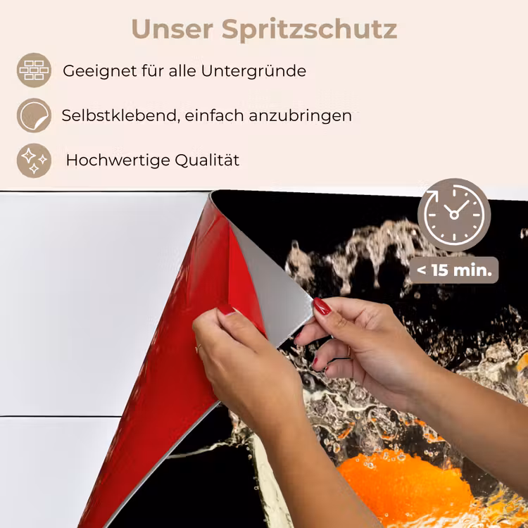 Sinaasappel - Stilleven - Water - Zwart - Fruit keuken achterwand spatscherm klein -spatscherm_DE
