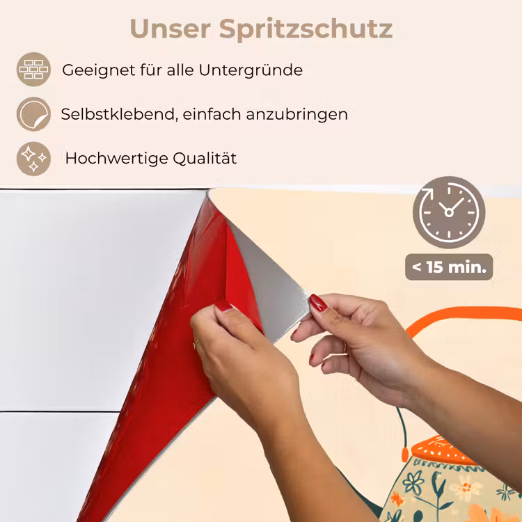 Oranje - Theepot - Bloemen - Bladeren keuken achterwand spatscherm klein -spatscherm_DE