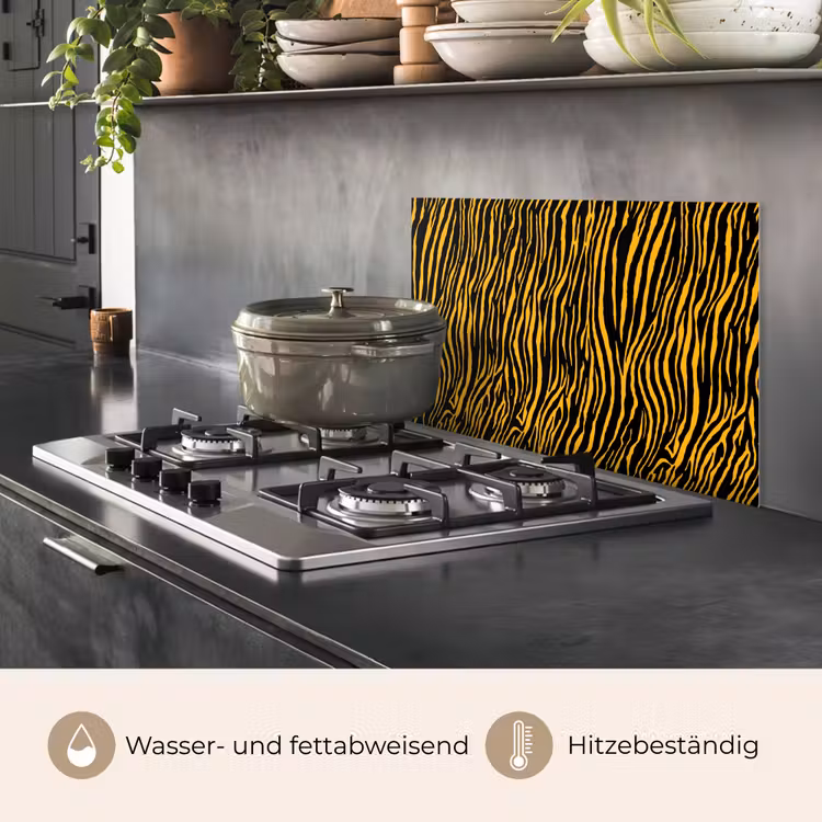 Oranje - Tijger - Zwart - Patroon keuken achterwand spatscherm klein 900 -usp_DE