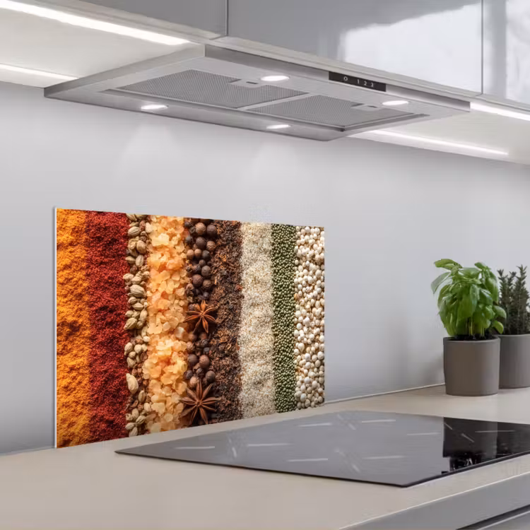 Banen - Verticaal - Kruiden - Variatie keuken achterwand spatscherm klein -3d_schuin
