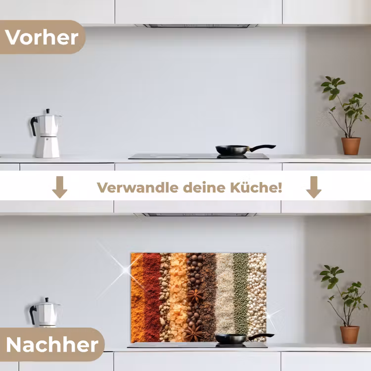 Banen - Verticaal - Kruiden - Variatie keuken achterwand spatscherm klein -voor_na_DE