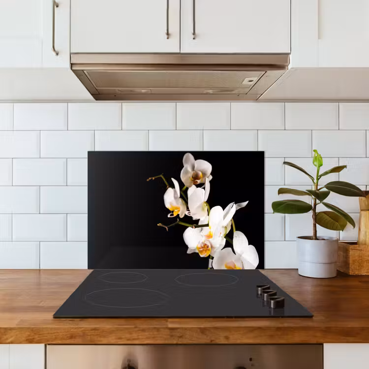 Orchidee - Bloemen - Planten - Botanisch keuken achterwand spatscherm klein -sfeer2