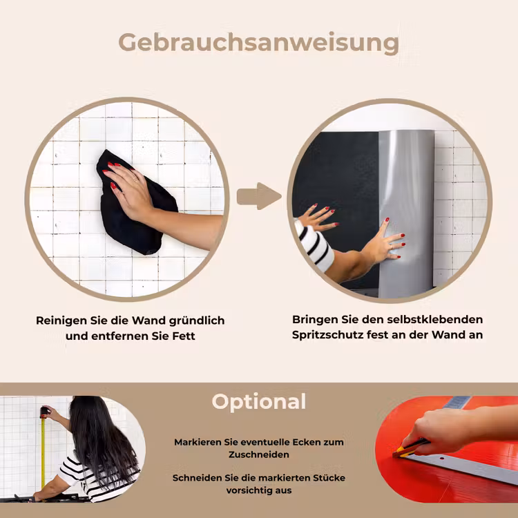 Orchidee - Bloemen - Roze - Flora keuken achterwand spatscherm klein -gebruiksaanwijzing_DE