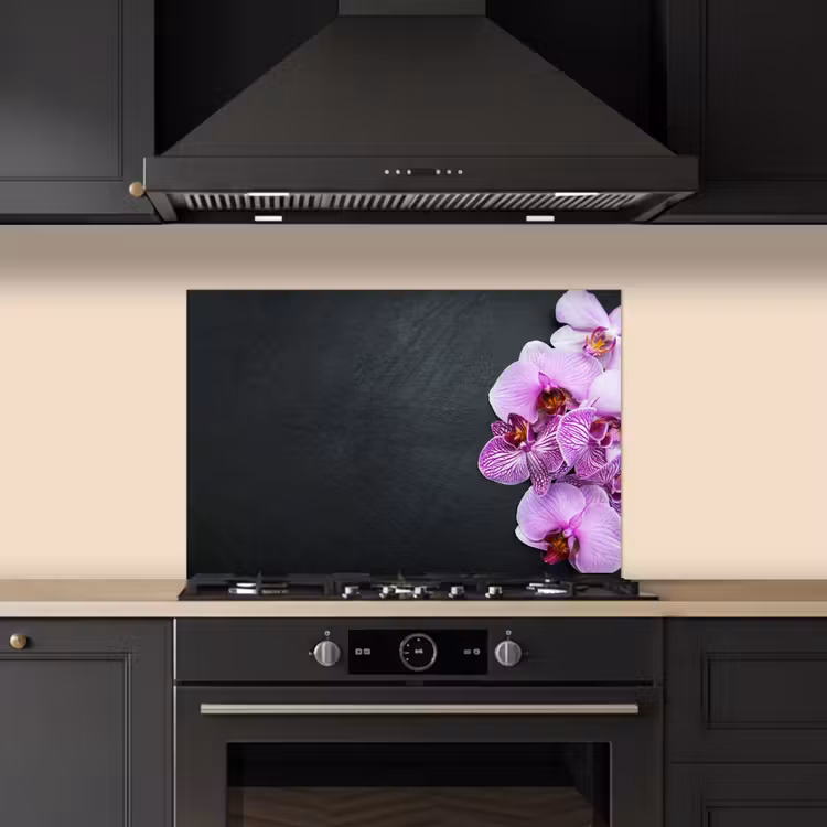 Orchidee - Bloemen - Roze - Flora keuken achterwand spatscherm klein -sfeer1