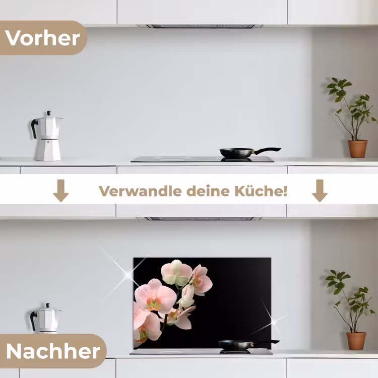 Orchidee - Bloemen - Roze - Stilleven - Flora keuken achterwand spatscherm klein -voor_na_DE