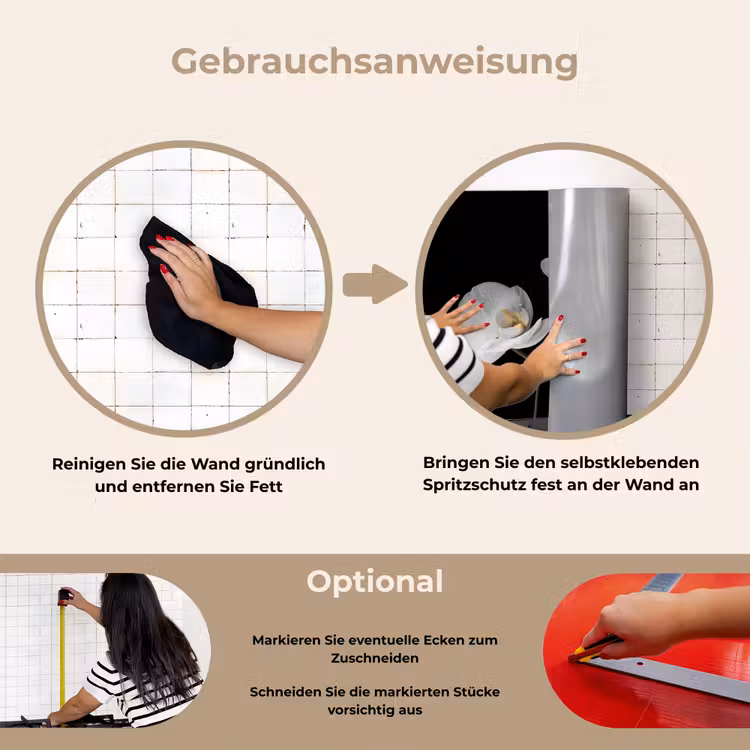 Orchidee - Bloemen - Zwart - Wit - Stilleven keuken achterwand spatscherm klein -gebruiksaanwijzing_DE