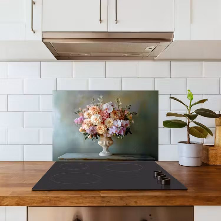 Orchidee - Boeket - Vaas - Bloemen keuken achterwand spatscherm klein -sfeer2