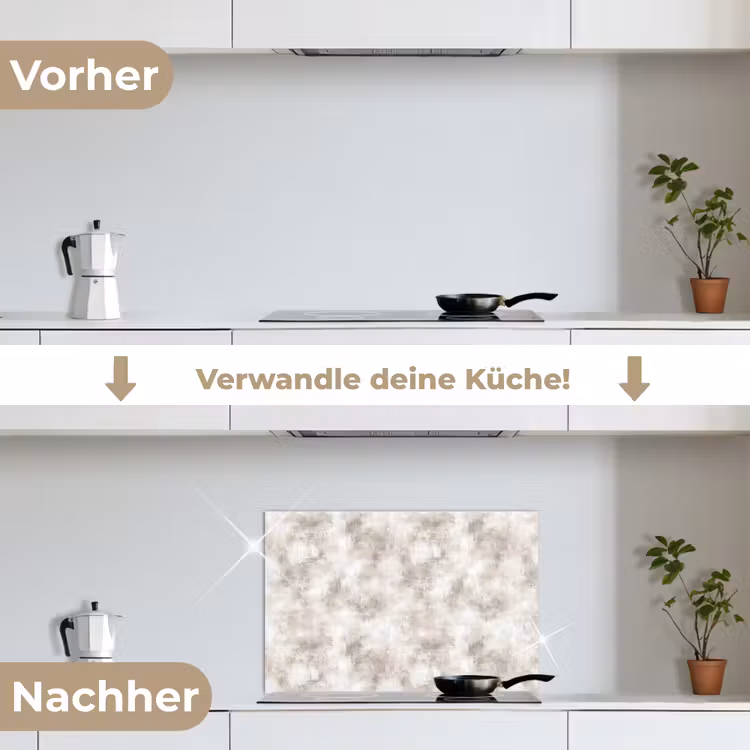 Organisch - Patroon - Gemêleerd keuken achterwand spatscherm klein 900 -voor_na_DE