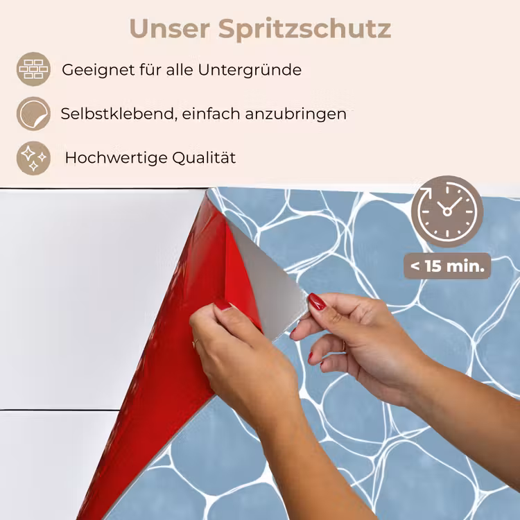 Organisch - Patroon - Blauw keuken achterwand spatscherm klein 900 -spatscherm_DE