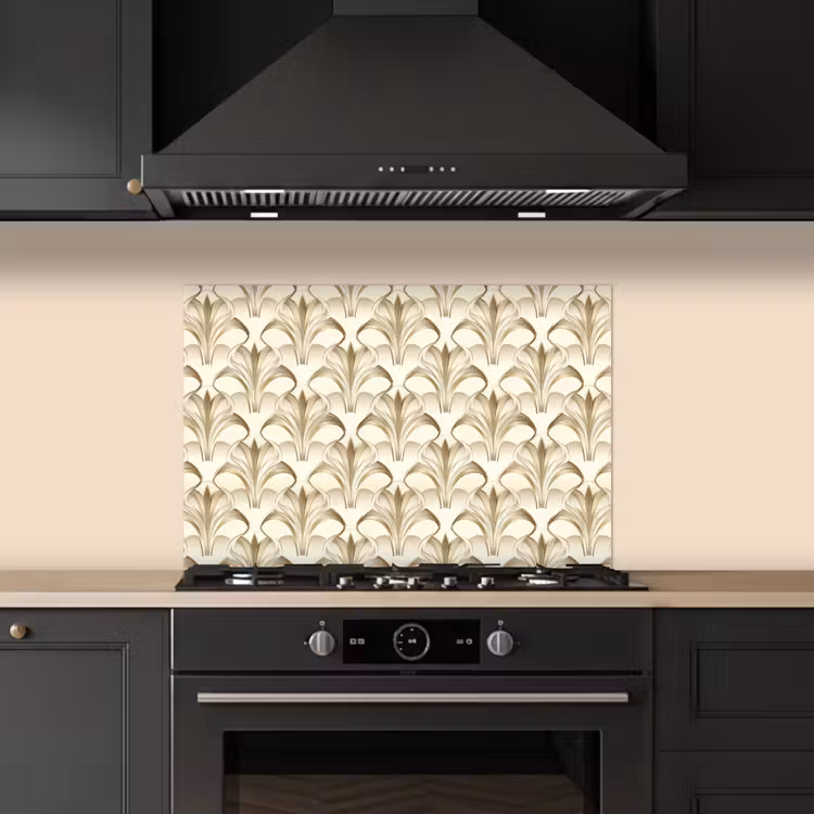 Ornament - Barok - Goud keuken achterwand spatscherm klein 900 -sfeer1