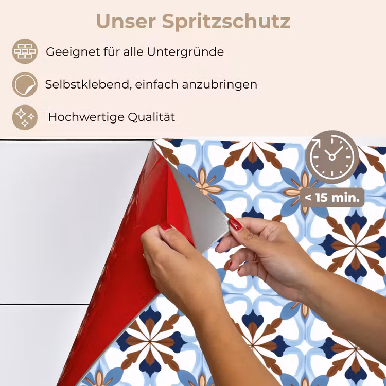 Ornament - Tegel - Kleurrijk keuken achterwand spatscherm klein 900 -spatscherm_DE
