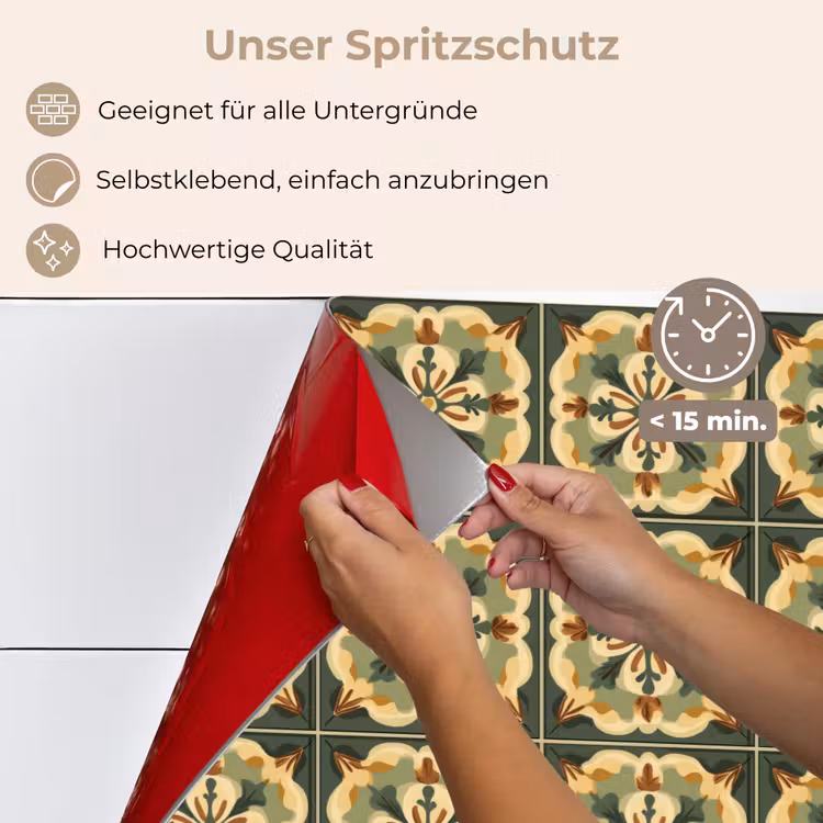 Ornament - Patroon - Groen keuken achterwand spatscherm klein 900 -spatscherm_DE