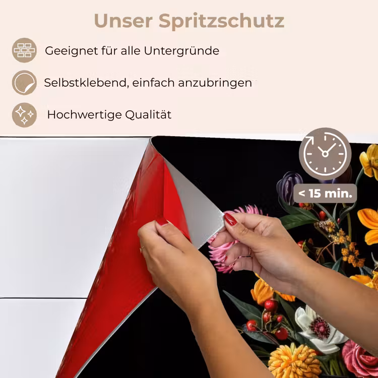 Sierlijk - Boeket - Bladeren keuken achterwand spatscherm klein -spatscherm_DE