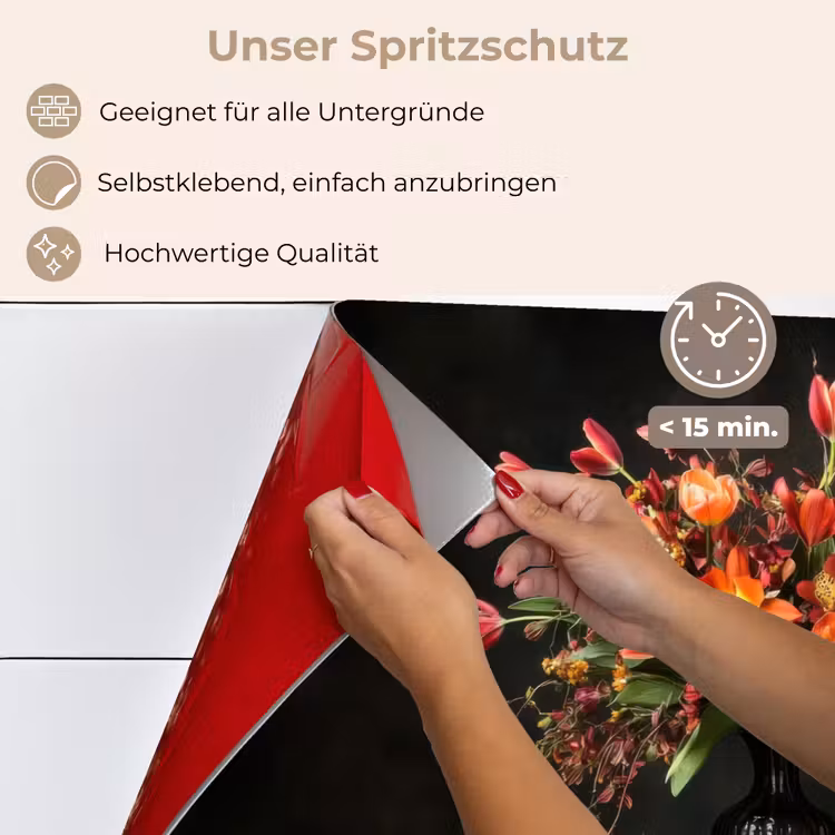 Sierlijk - Boeket - Vaas keuken achterwand spatscherm klein -spatscherm_DE