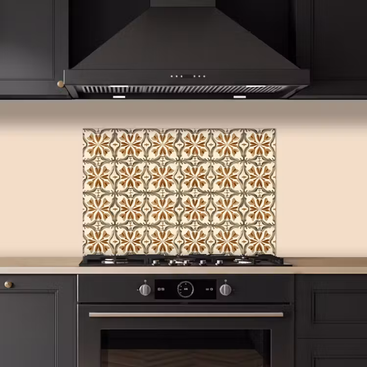 Siertegel - Patroon - Bruin keuken achterwand spatscherm klein 900 -sfeer1