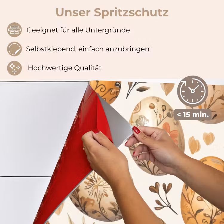 Paaseieren - Bruin - Bloemen keuken achterwand spatscherm klein -spatscherm_DE