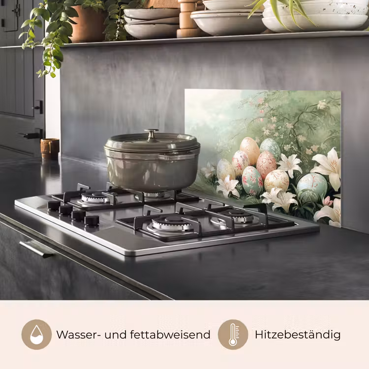 Paaseieren - Pasteltinten - Bloemen keuken achterwand spatscherm klein -usp_DE