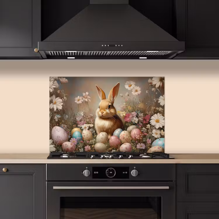 Paashaas - Lente - Paaseieren keuken achterwand spatscherm klein -sfeer1