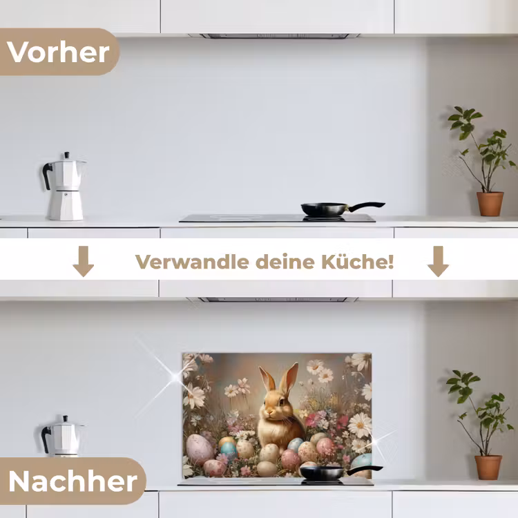 Paashaas - Lente - Paaseieren keuken achterwand spatscherm klein -voor_na_DE