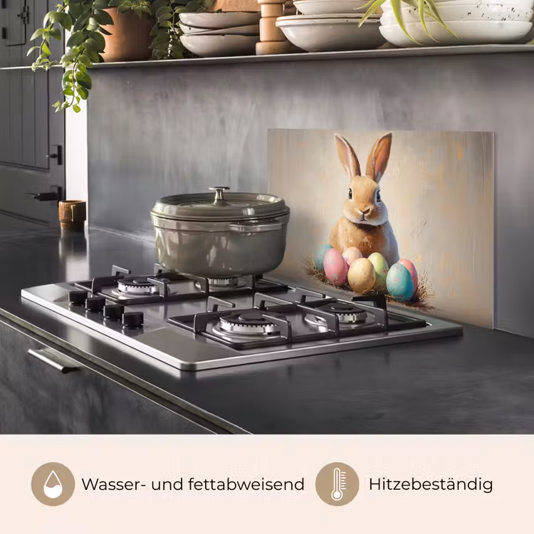 Paashaas - Pastel - Eieren keuken achterwand spatscherm klein -usp_DE