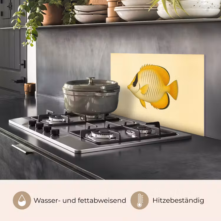 Ovaal - Vis - Geel - Schubben keuken achterwand spatscherm klein -usp_DE
