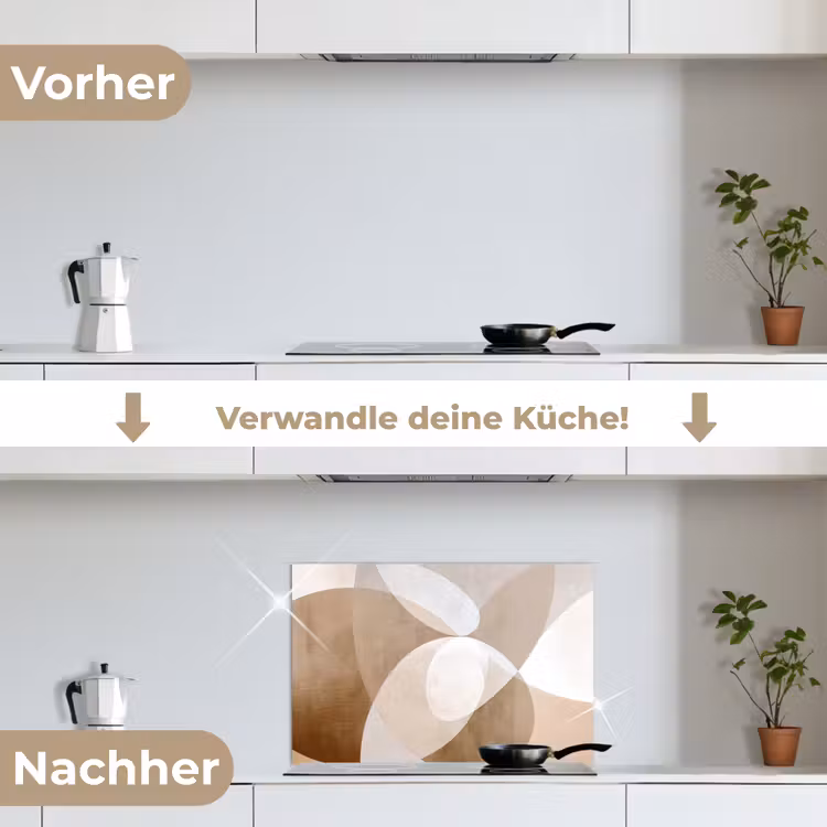 Ovale vormen - Transparant - Zachte overgang keuken achterwand spatscherm klein -voor_na_DE