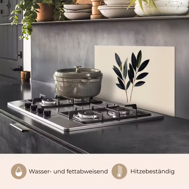Ovaalvormige bladeren - Diep groen - Symmetrisch keuken achterwand spatscherm klein -usp_DE